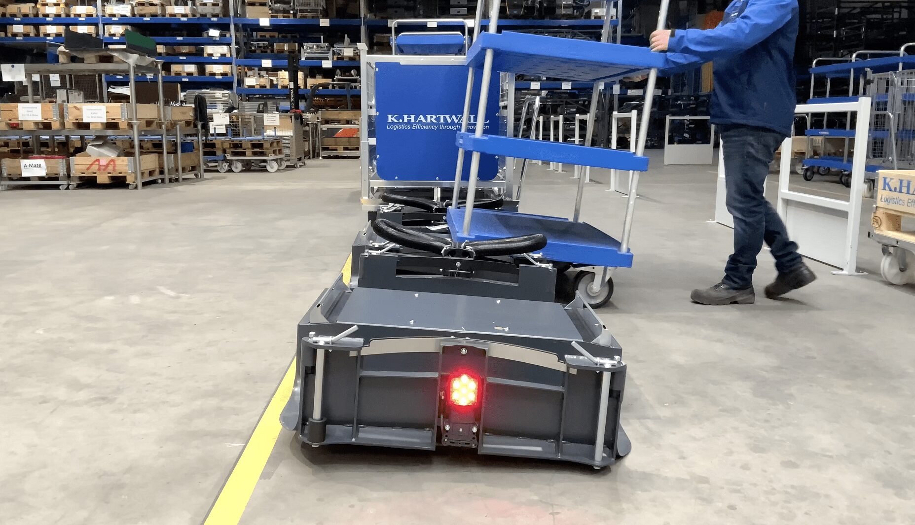 Ergonomisches Entladen des LiftLiner Routenzugs