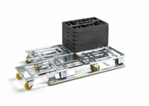 dolly on adaptor pallet