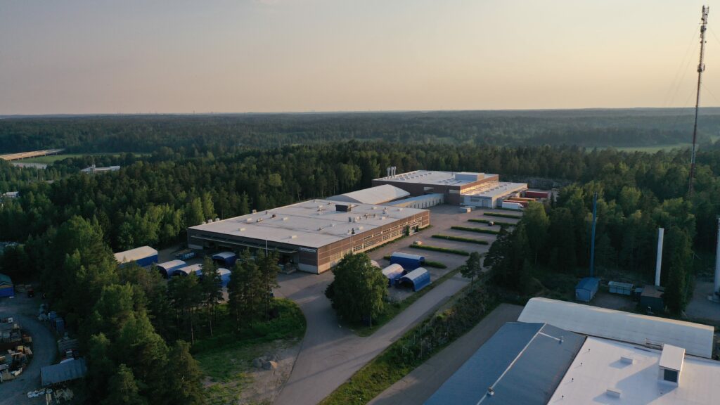 aerial shot of K.Hartwall in Söderkulla Finland