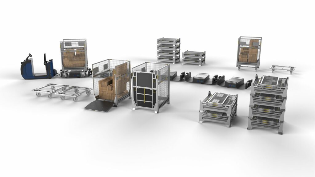 LiftLiner tugger train for parcel operations